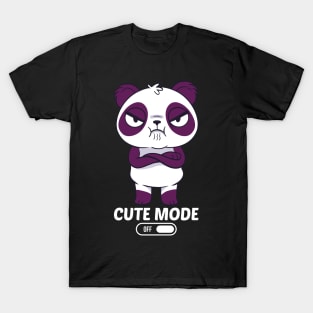 Cute mode off, funny mad panda graphic, mama bear humor cartoon, Men Women T-Shirt